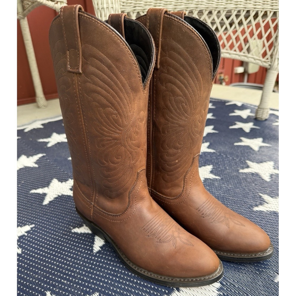 Masterson Boot Co. Dark Brown Leather Cowboy Western Boots RB7440 Womens Size 6M